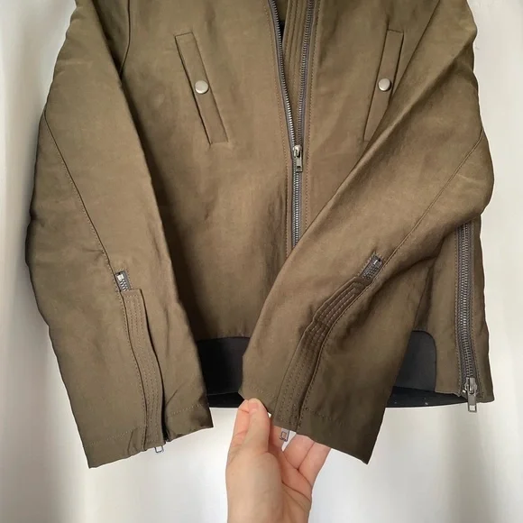 Mango Khaki olive green Military Jacket NWOT size Small but oversized - Picture 3 of 6